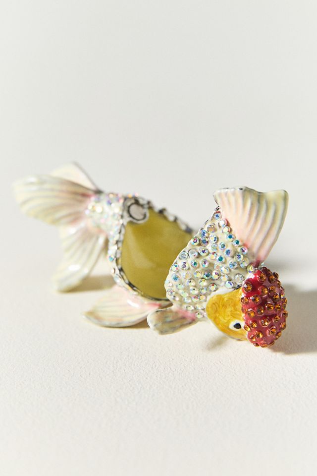 Vergoldeter Fisch Limoges mit Juwelen #1