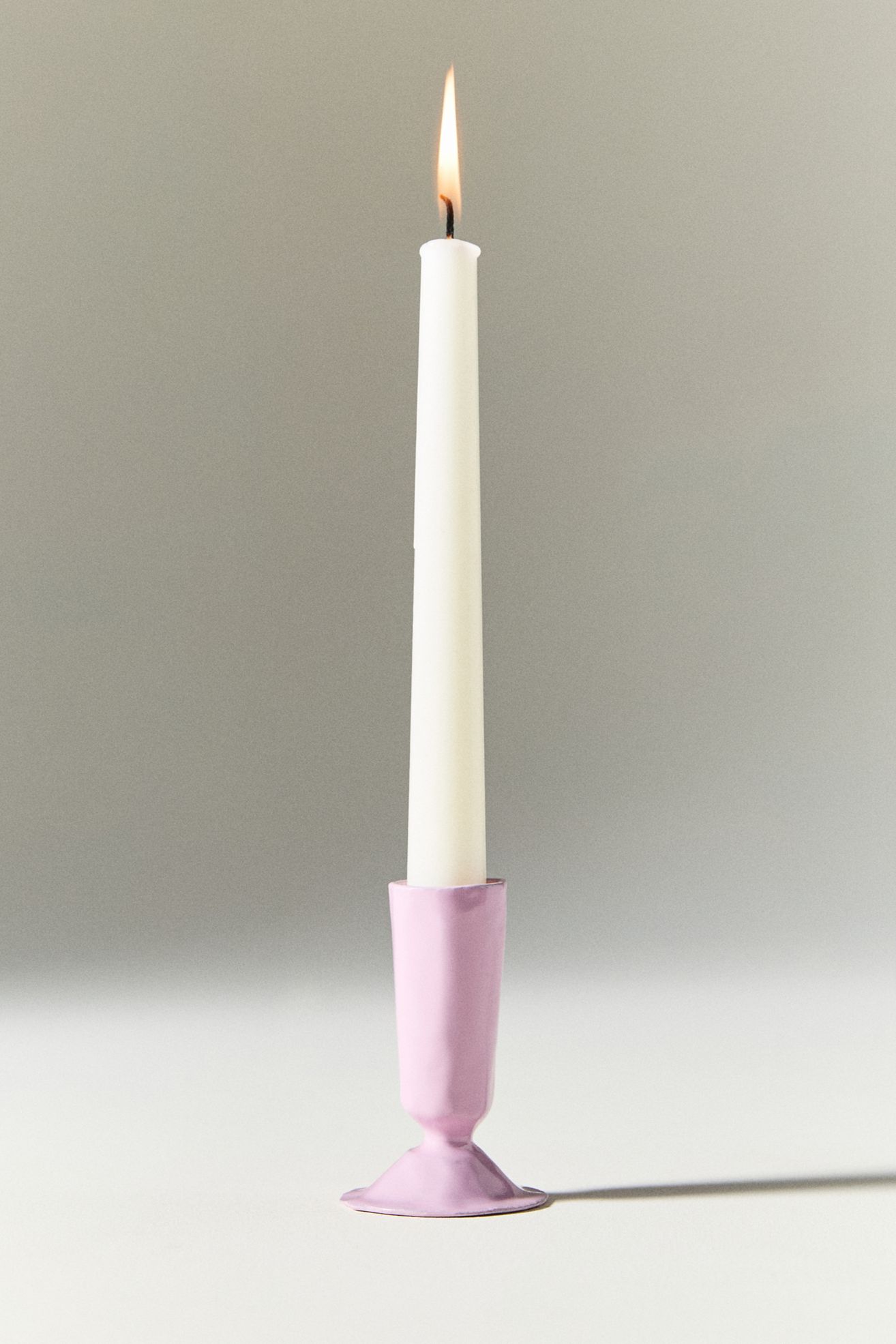 Cora Enamel Candleholders - Lilac - Small, Assorted