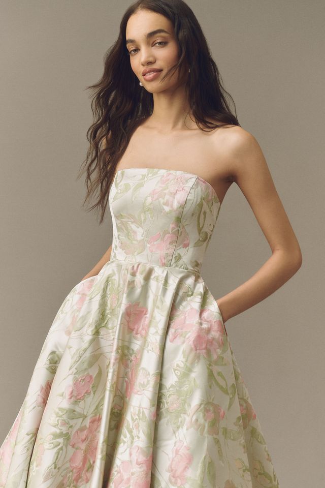 Mac Duggal Floral Strapless Dress #1