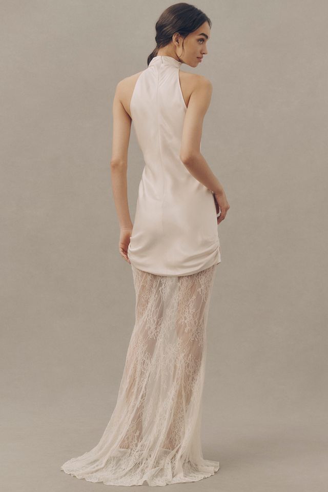 chinese dress ladies The Montague Dress in White Chantilly Lace 8 / White Chantilly Lace main image 0