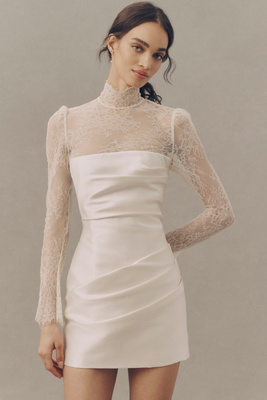 green emerald velvet dress TR12024 Modest Lace Wedding Dress Short Sleeve main image 0