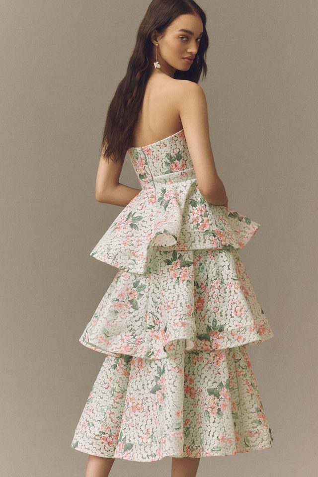 Mac Duggal Strapless Floral Dress #1