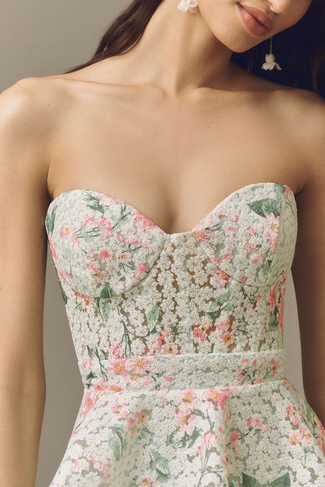 Mac Duggal Strapless Floral Dress #2