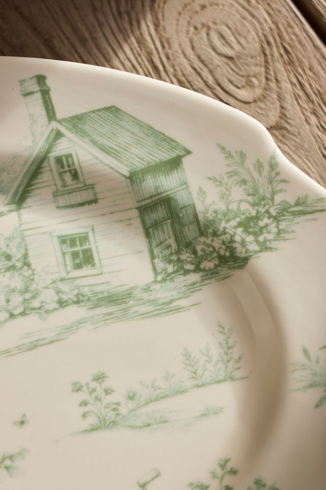 Bunny Toile Stoneware Serving Platter, Large #1