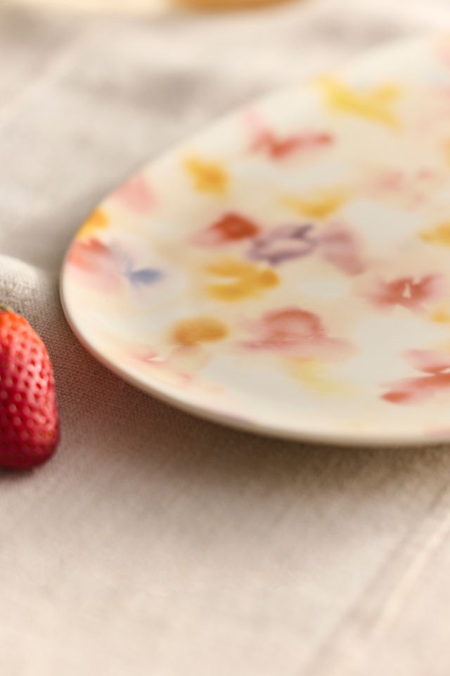 Watercolor Stoneware Serving Platter #1