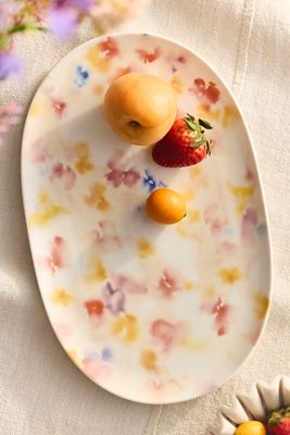 Watercolor Stoneware Serving Platter