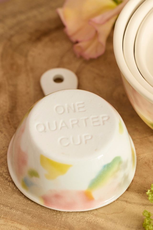 Watercolor Stoneware Measuring Cups, Set of 4 #1