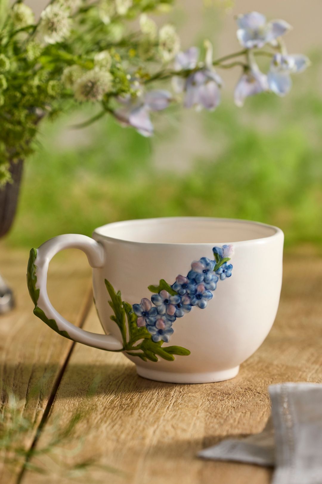 Flower of the Month Stoneware Mug - JULY LARKSPUR, One Size