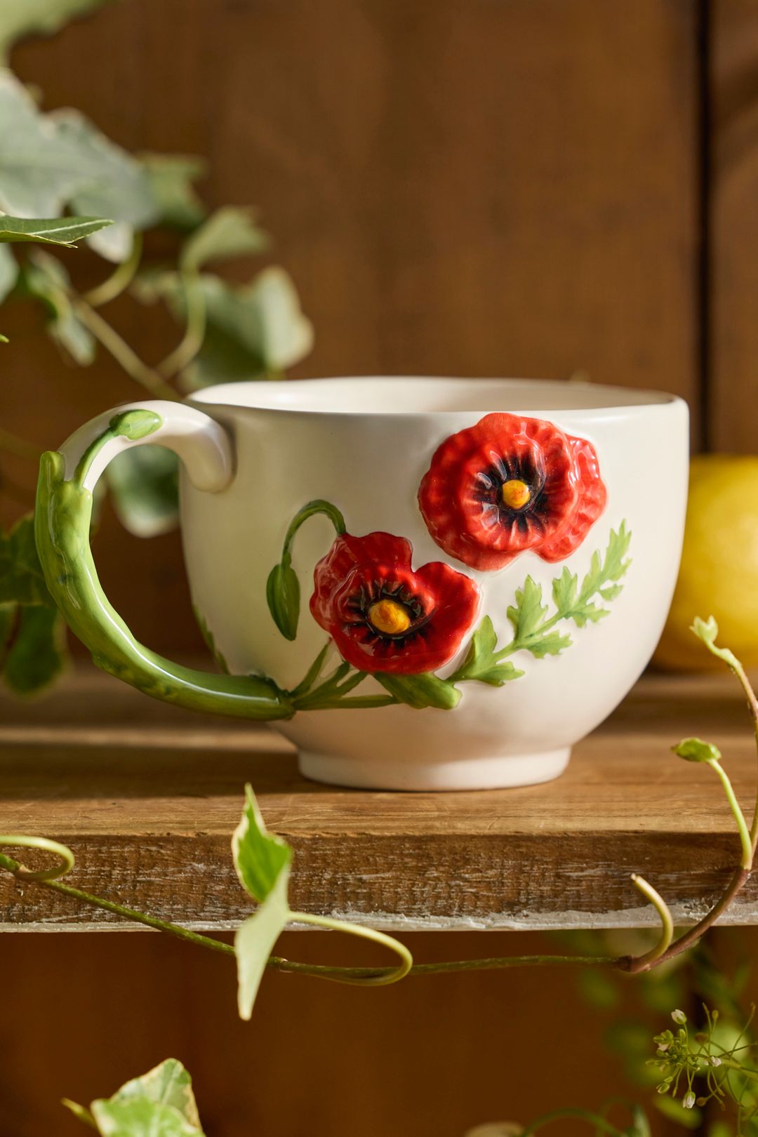 Flower of the Month Stoneware Mug - AUGUST POPPY, One Size
