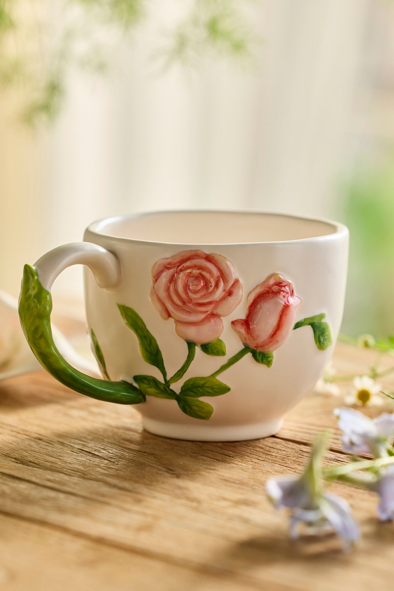 Flower of the Month Stoneware Mug - JUNE ROSE, One Size