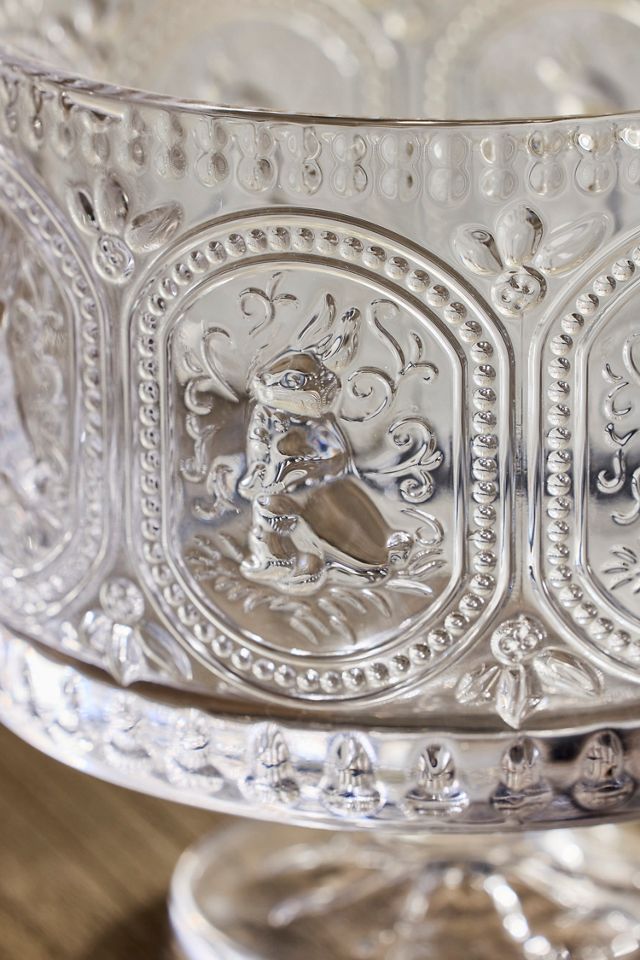 Embossed Bunny Glass Trifle Dish #1