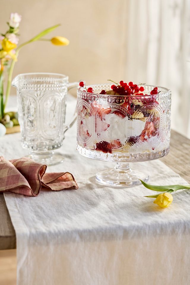 Embossed Bunny Glass Trifle Dish #4