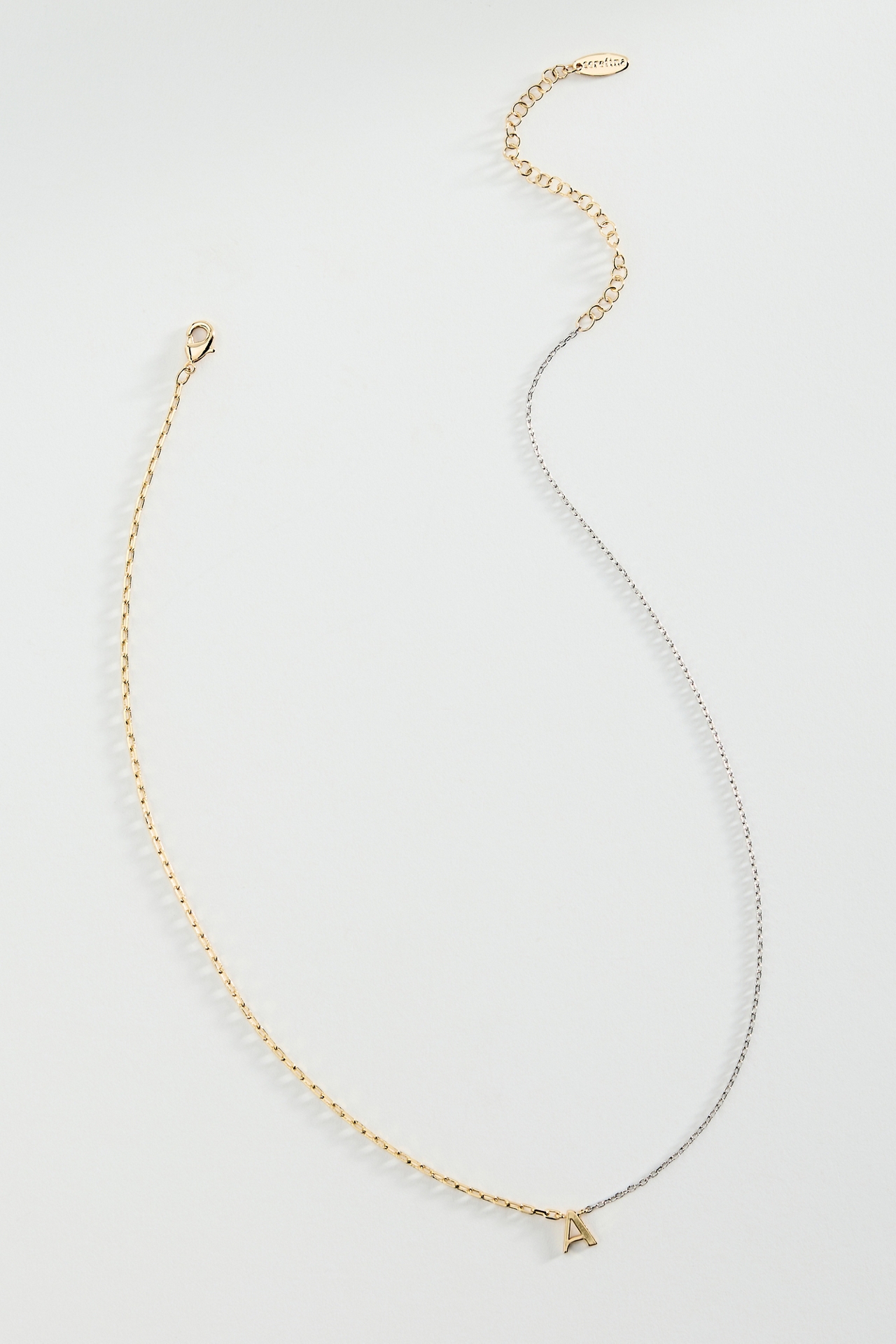Mixed Metal Delicate Monogram Necklace