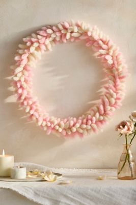 Dried Bunny Tails Wreath, Large