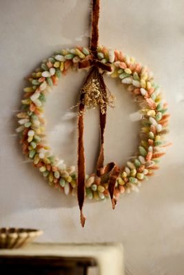 Dried Bunny Tails Wreath, Large