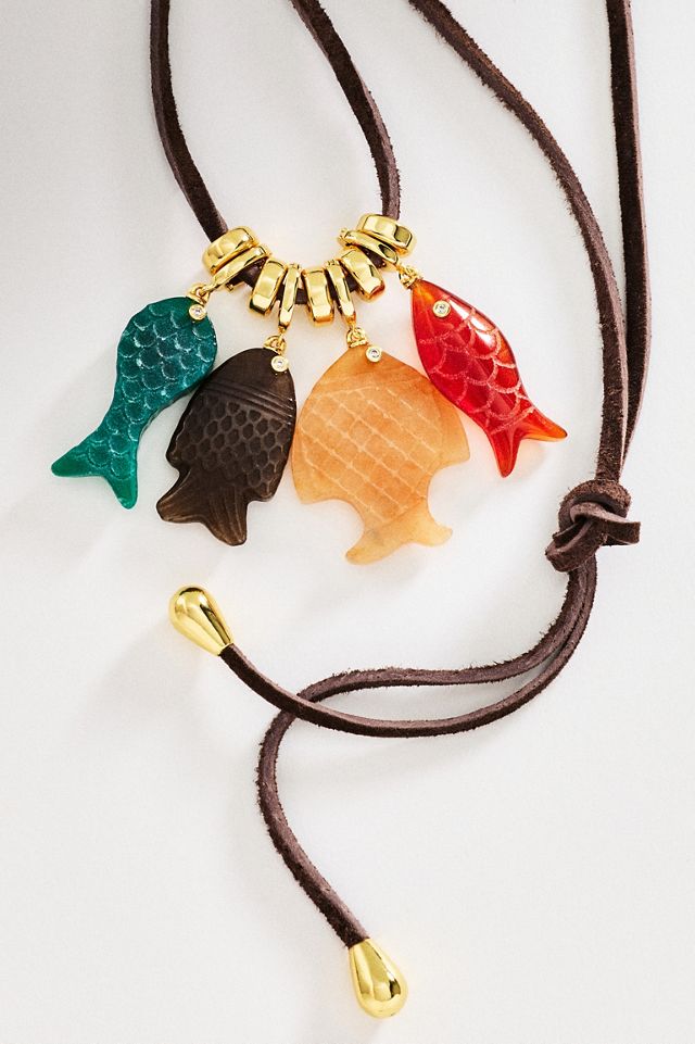 Éliou Fish Charm Wrap Necklace #1