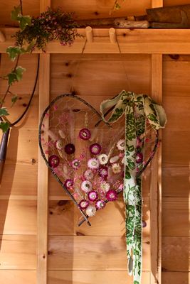 Dried Floral Heart Hanging Frame