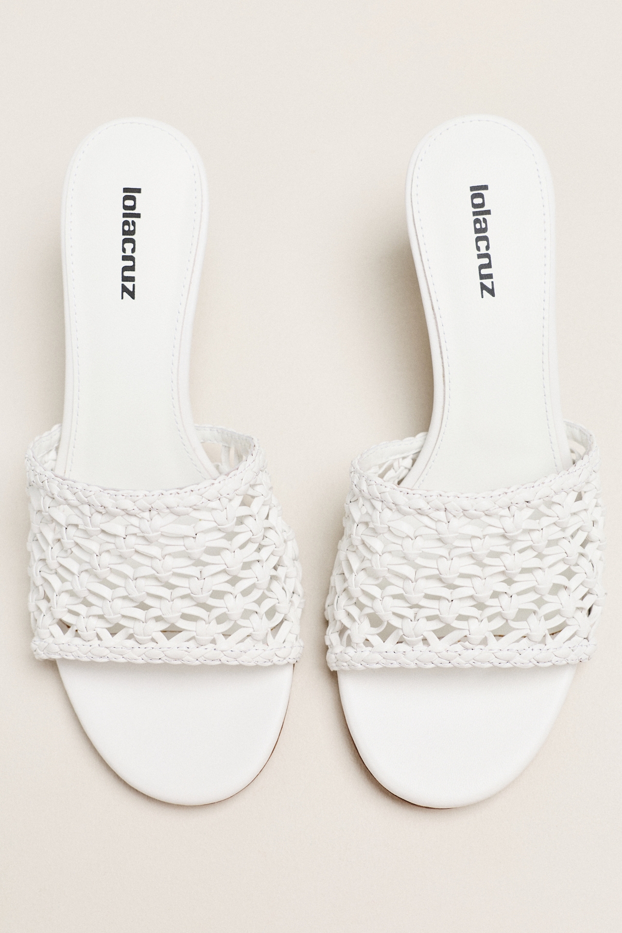 Lola Cruz Woven Heeled Mule Sandals