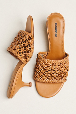 Woven Heeled Mule Sandals