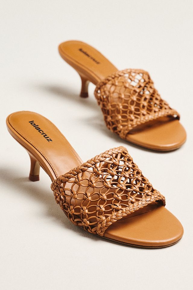 Lola Cruz Woven Heeled Mule Sandals #1