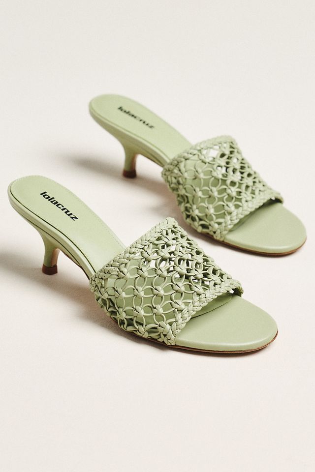 Lola Cruz Woven Heeled Mule Sandals #1