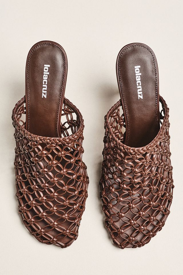 Lola Cruz Gara Woven Heeled Mules #1