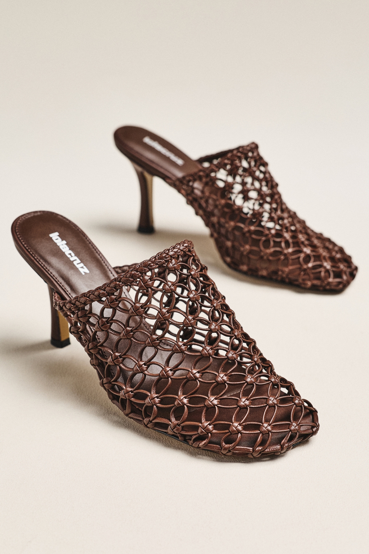 Lola Cruz Gara Woven Heeled Mules