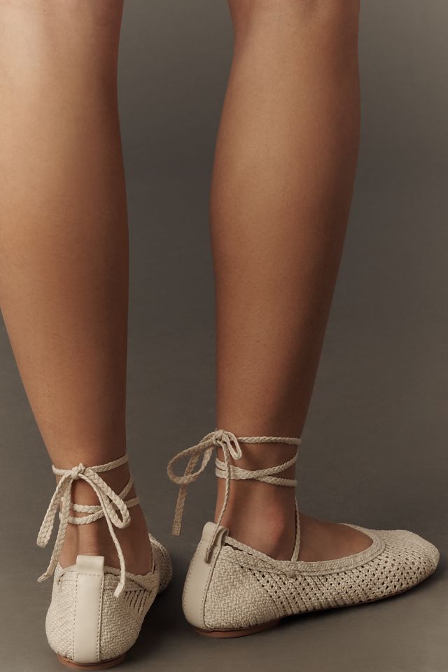 Bibi Lou Crochet Tie-Up Flats | Anthropologie