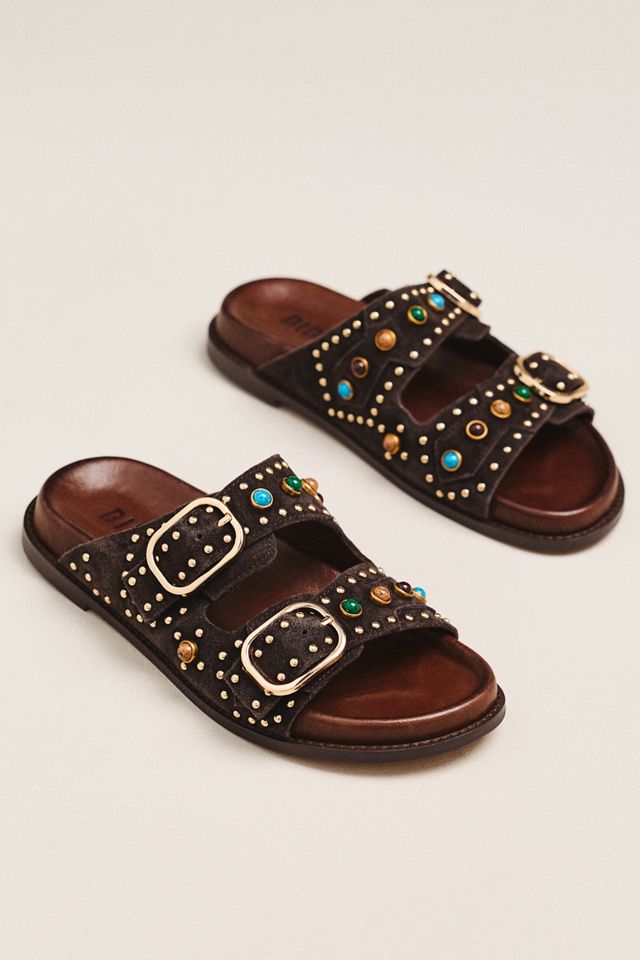 Bibi Lou Studded Double-Strap Slides #1
