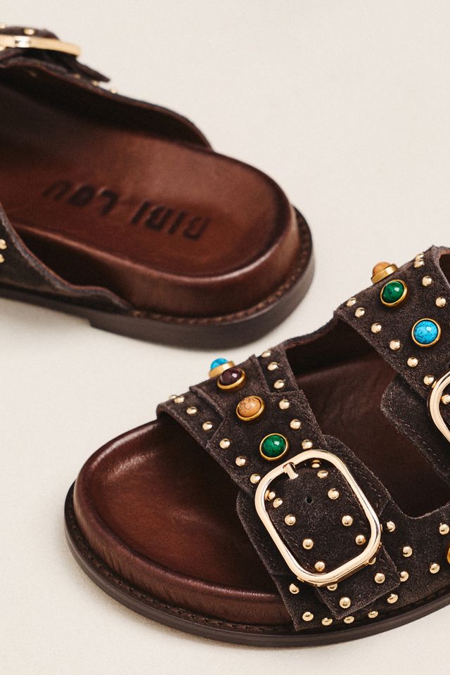 Bibi Lou Studded Double-Strap Slides #2
