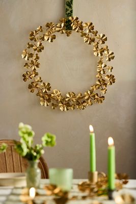 Golden Clover Iron Wreath