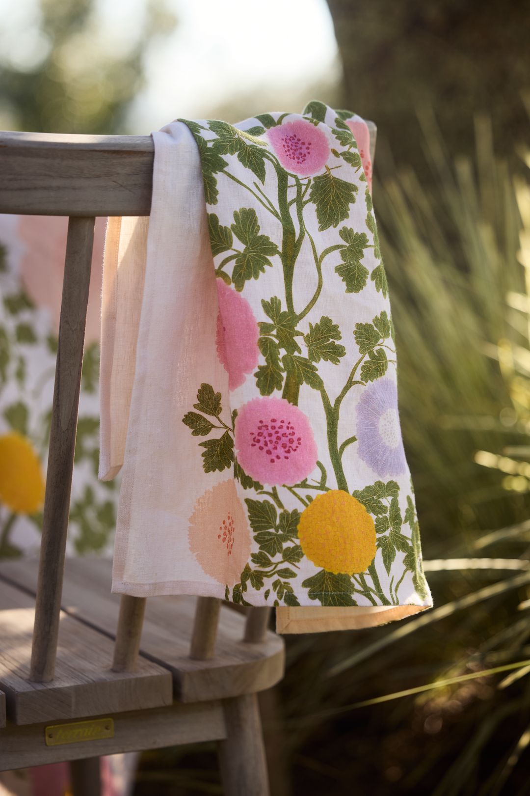 Riso Floral Linen Dish Towel - Pink, One Size