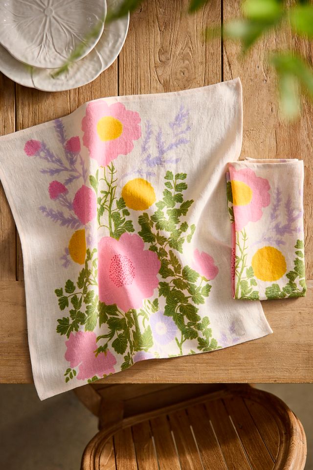Riso Floral Linen Napkins, Set of 2 #1