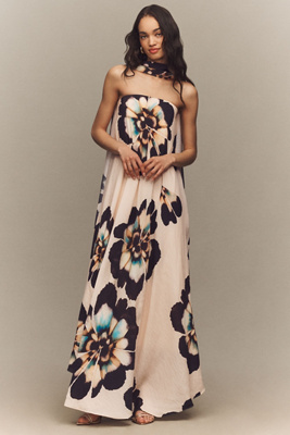 boho maxi dress with pockets Summer Loose Fit Maxi Dress with Pockets Brown / S