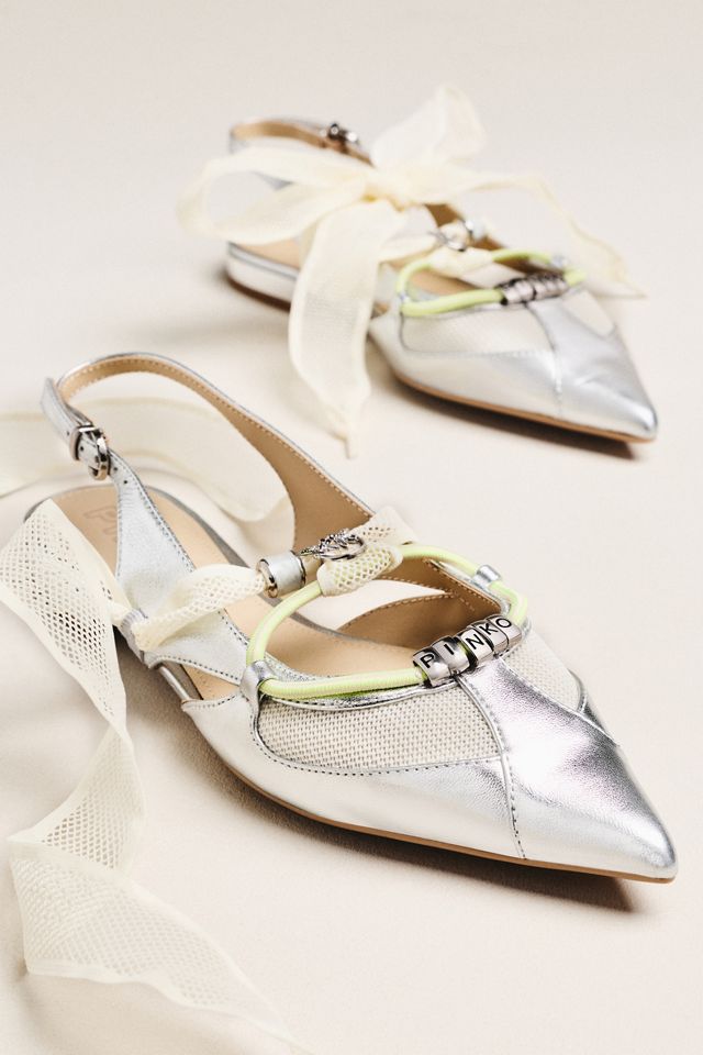 PINKO Gianira 30 Pointed Toe Slingback Flats #1