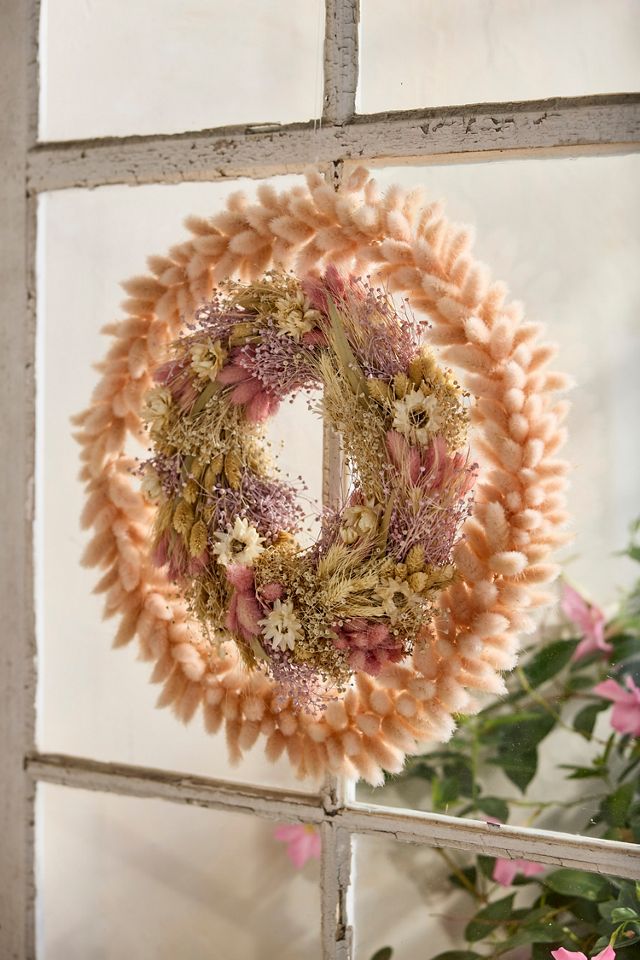 Dutch Field Mix Dried Wreath, Blush #4