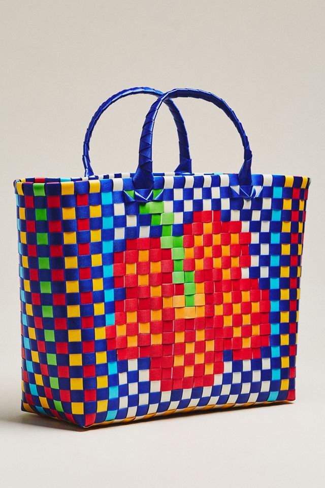 Farm Rio Multi-Colored Woven Tote Bag #1