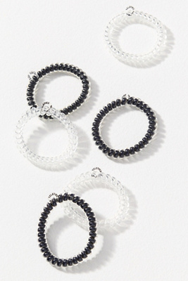 Teleties Small Coil Hair Ties, Set Of 6 In Transparent