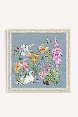Floral Swan Collage Wall Art