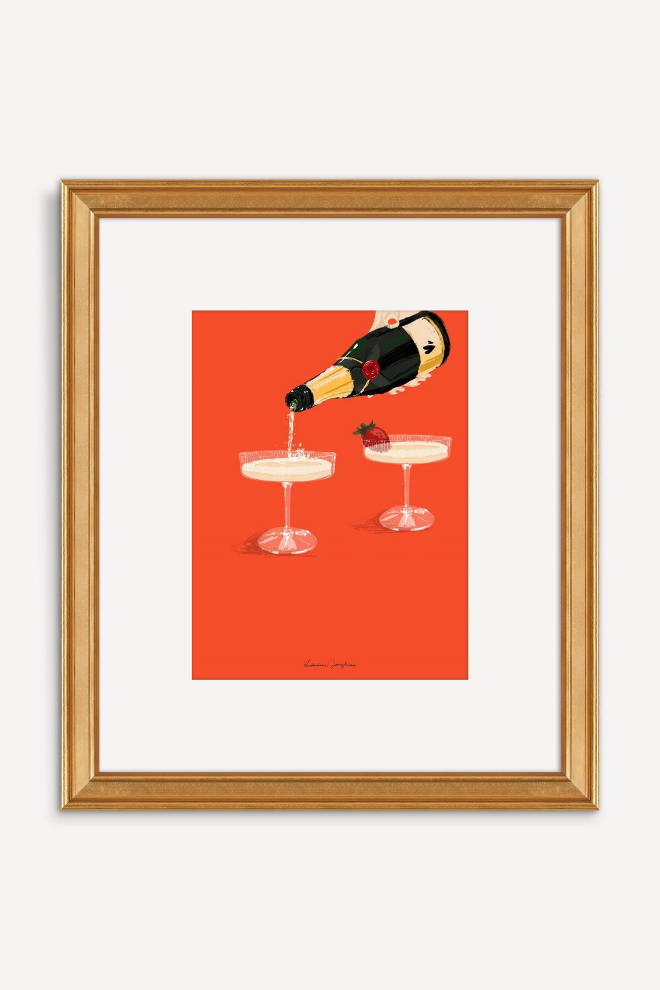 Champagne Wall Art - Red, One Size