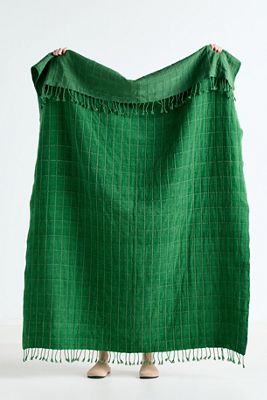 Desiree Cotton Windowpane Patch Throw Blanket