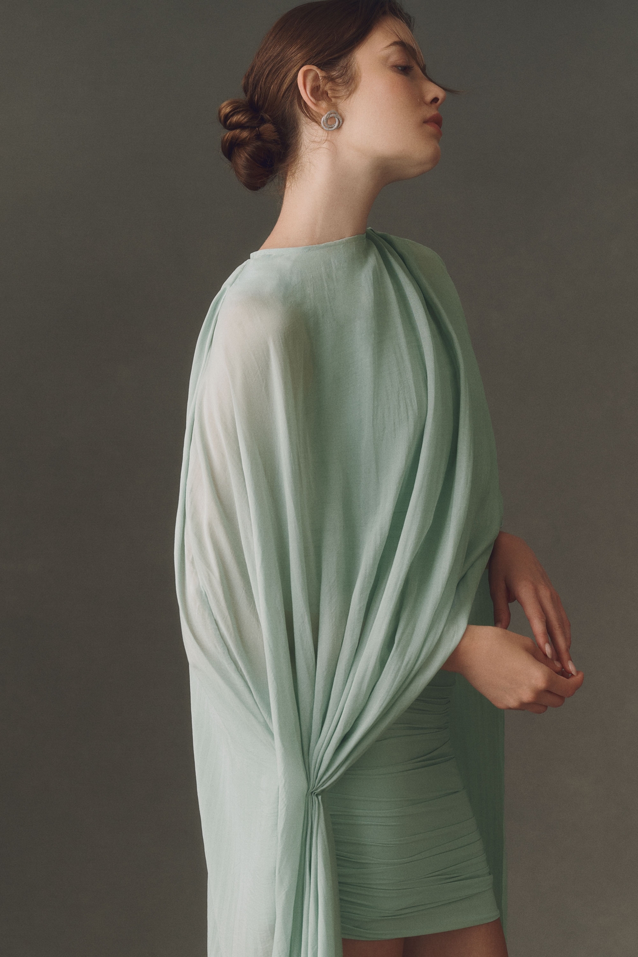 Deme by Gabriella Sloane Overlay Cape Dress