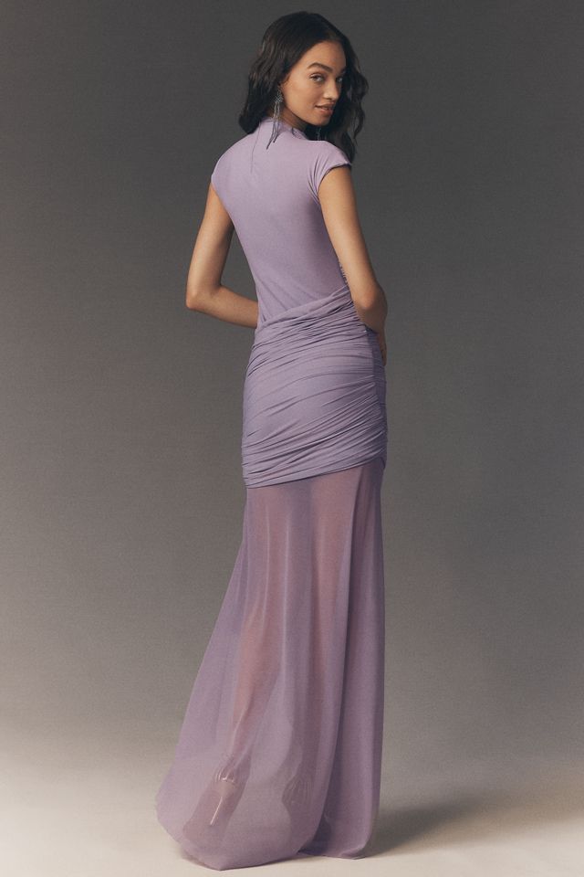 Deme by Gabriella Ruched Cape Maxi Dress #1