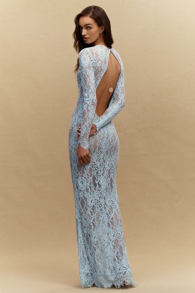Bronx and Banco Long-Sleeve Fitted Lace Gown | Anthropologie