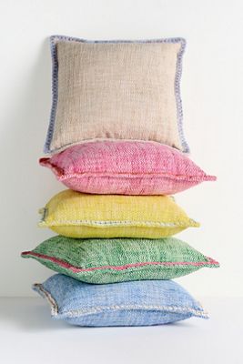Bermuda Woven Embellished Edge Indoor/Outdoor Pillow