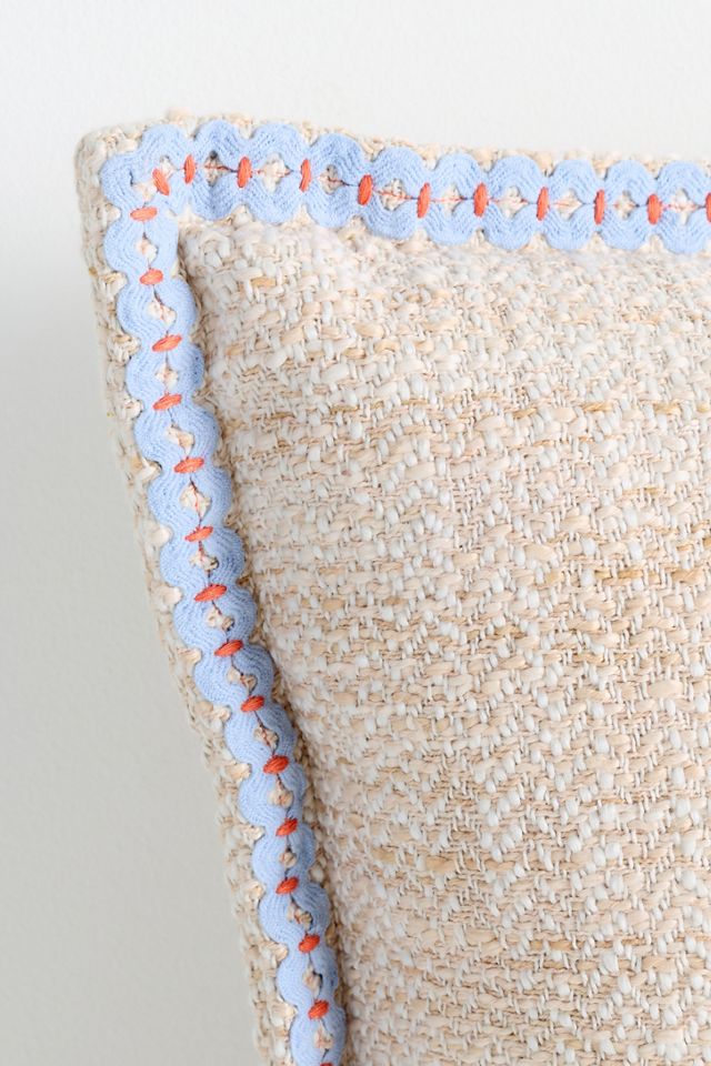 Bermuda Woven Embellished Edge Indoor/Outdoor Pillow #3