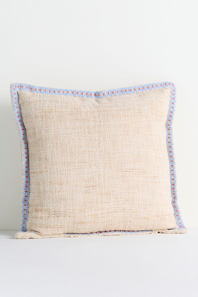Bermuda Woven Embellished Edge Indoor/Outdoor Pillow #1