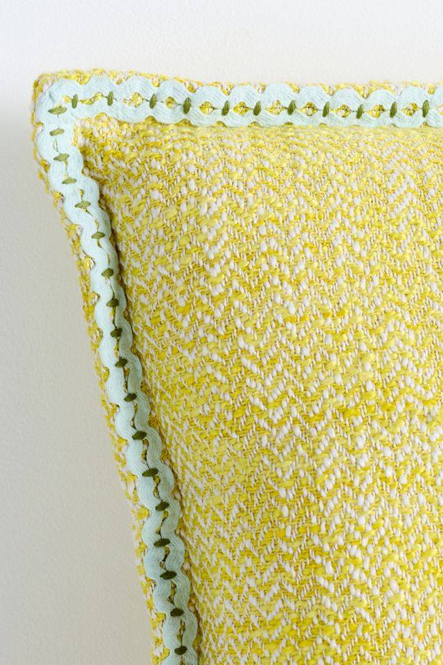 Bermuda Woven Embellished Edge Indoor/Outdoor Pillow #2