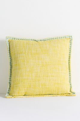 Bermuda Woven Embellished Edge Indoor/Outdoor Pillow