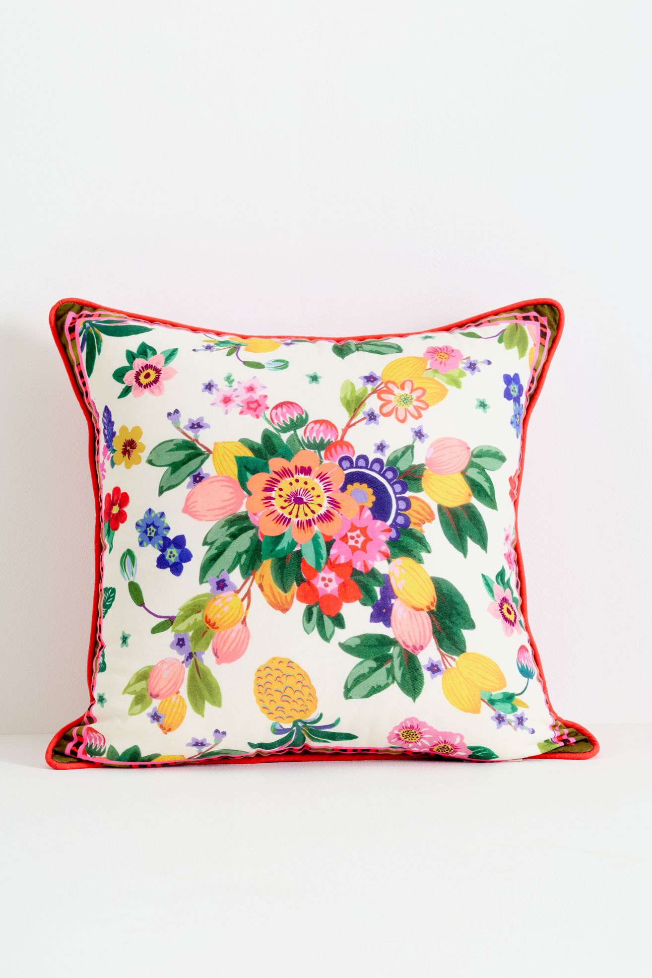Lannie Printed Indoor/Outdoor Pillow - Red, 18" X 18"